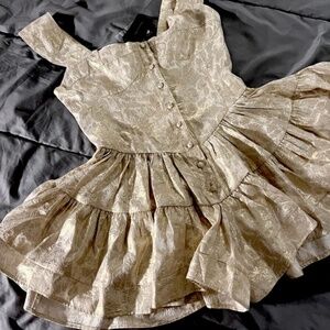 VANESSA MOONEY -THE ELISABETH ROMPER DRESS -GOLD